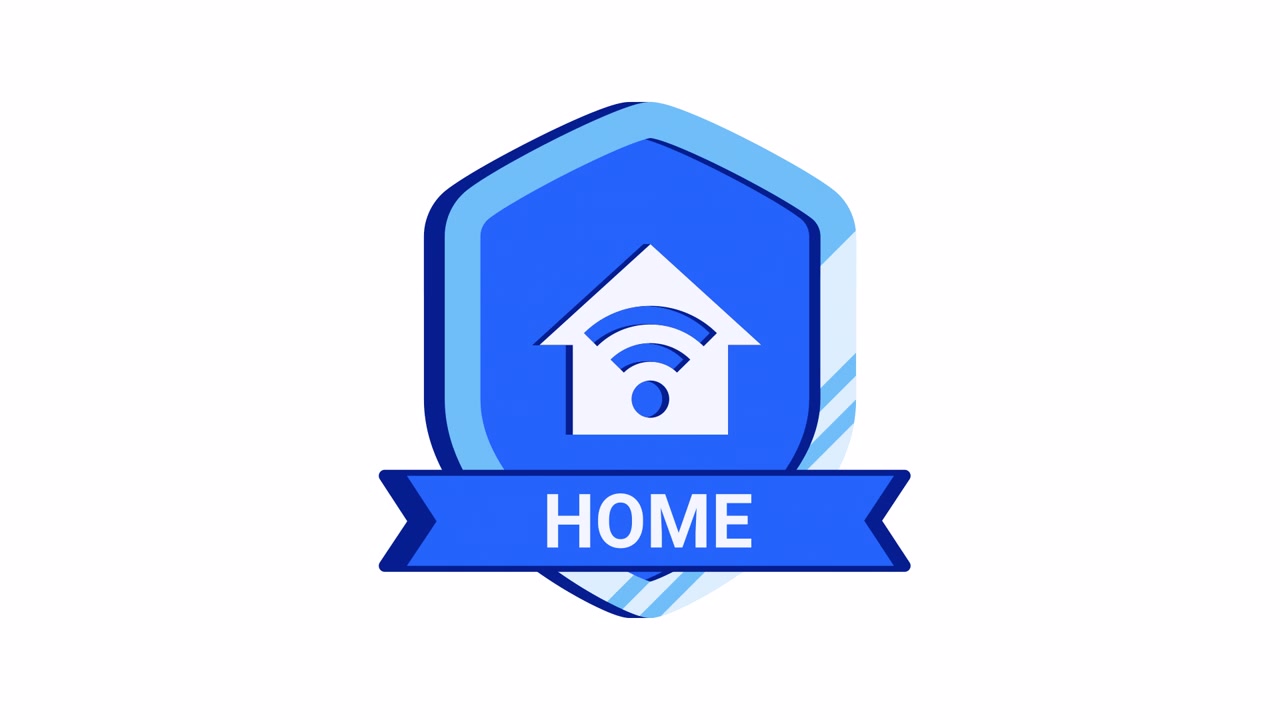 Animated 3D Shield Icon Representing Home Wi-Fi Security