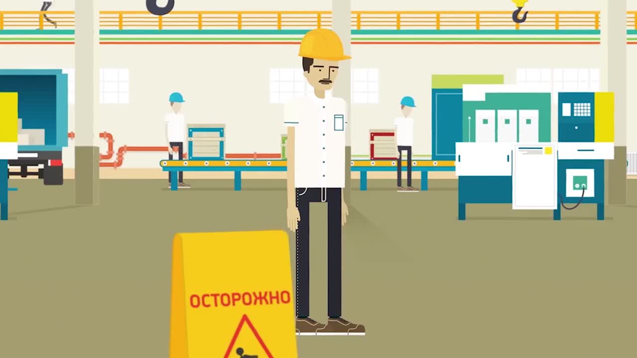 trabajadores de la fábrica en una línea de producción