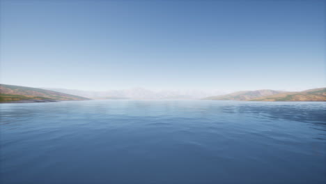 lake in hills on summer day