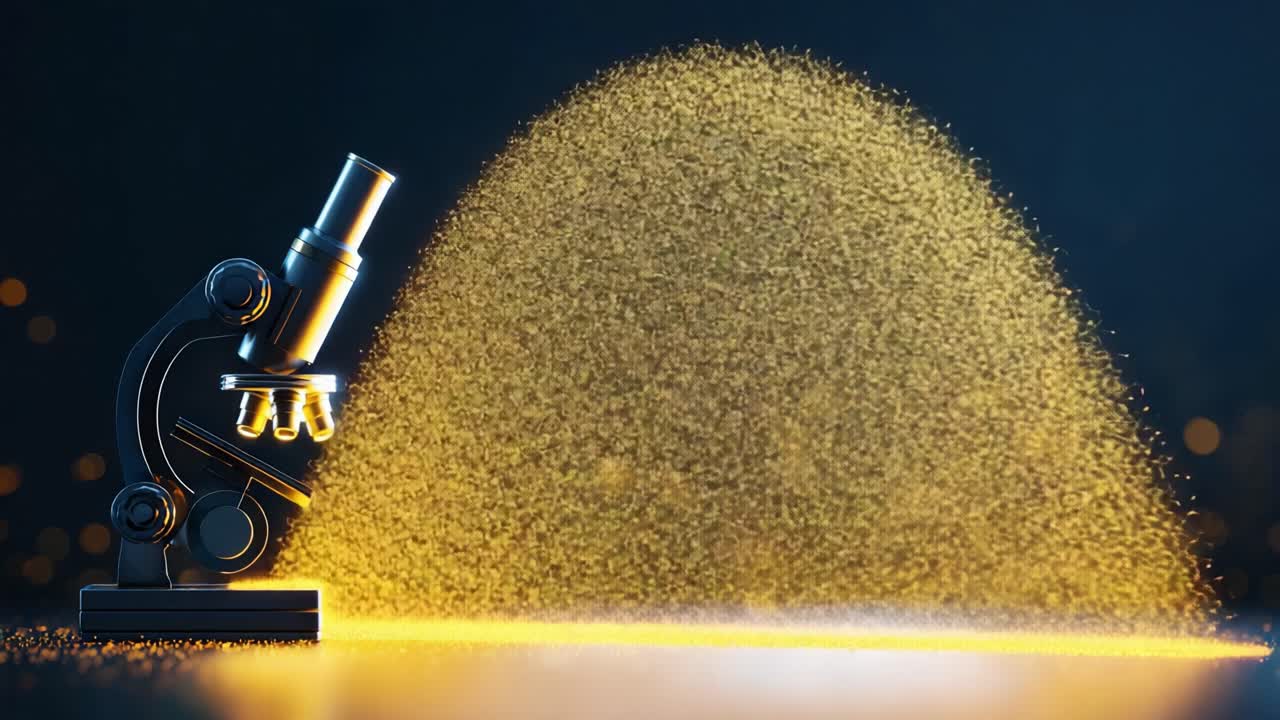 A mesmerizing microscope capturing the beauty of sparkling particles, showcasing advanced optics that illuminate the tiny wonders of the microscopic world and their vibrant intricacies