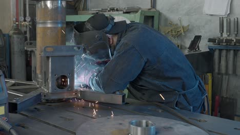 metal fabrication and welding in a workshop