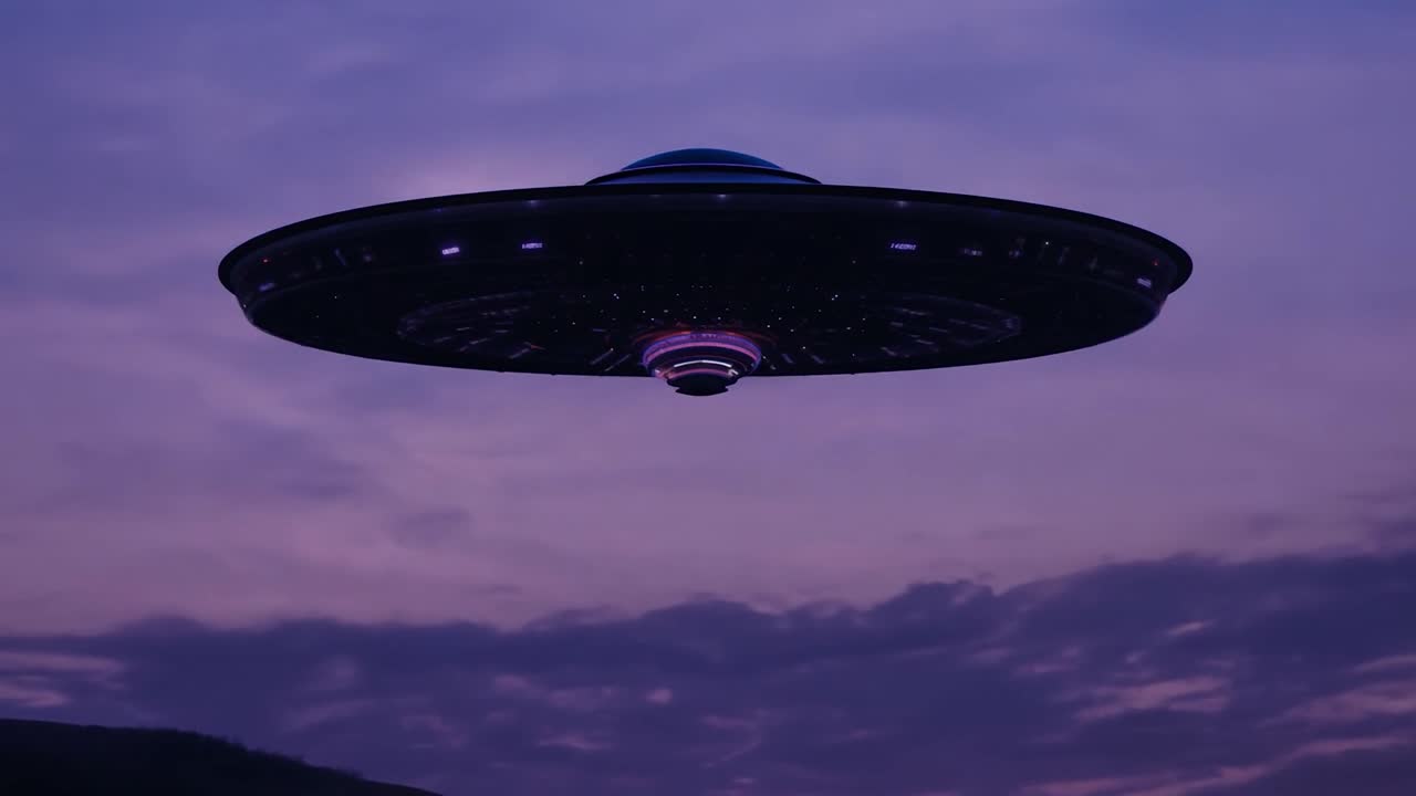 UFO Flying Through the Night Sky