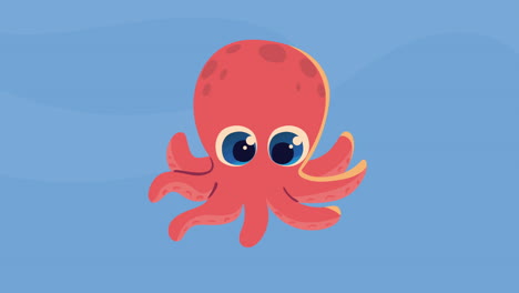 animado de personajes de animales de pulpo