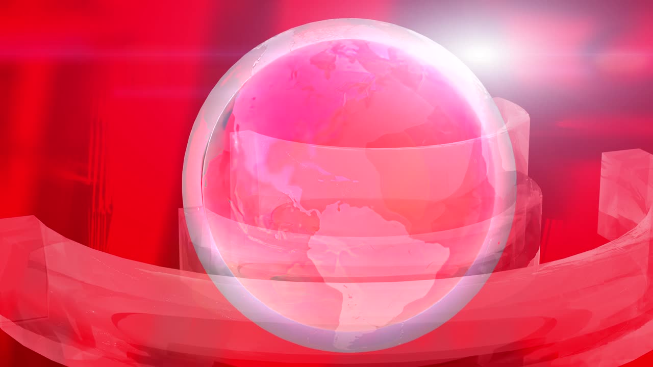 세계 뉴스 배경 루프, 디지털 세계 브레이킹 뉴스 스튜디오 배경 렌더링 3d