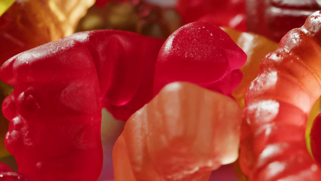 Close-up of colorful gummy bears