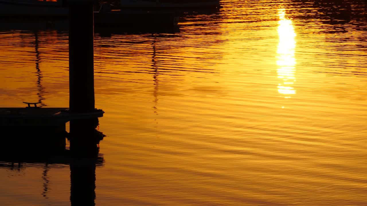 부두 근처의 일출 반사 세인트 킬다 부두 근처의 일출 물 반사