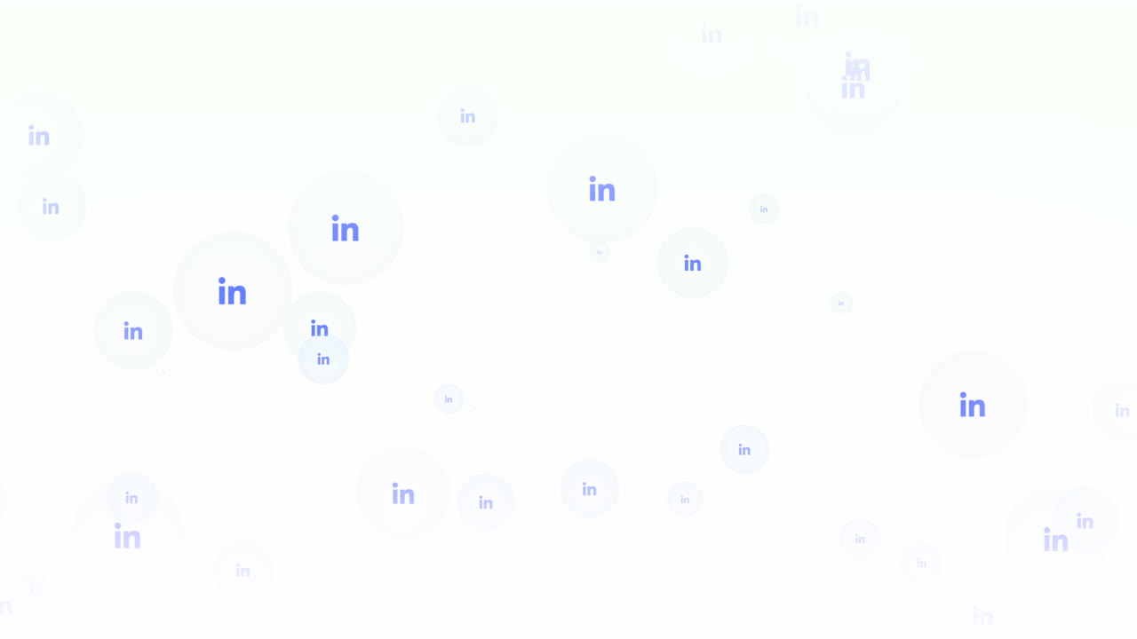 Icons of LinkedIn social network on simple background 1