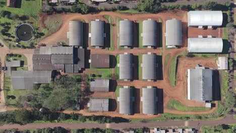 aerial view of yerba mate production plant, herbal tea industry in argentina