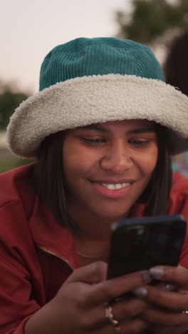 young, woman and smartphone outdoor