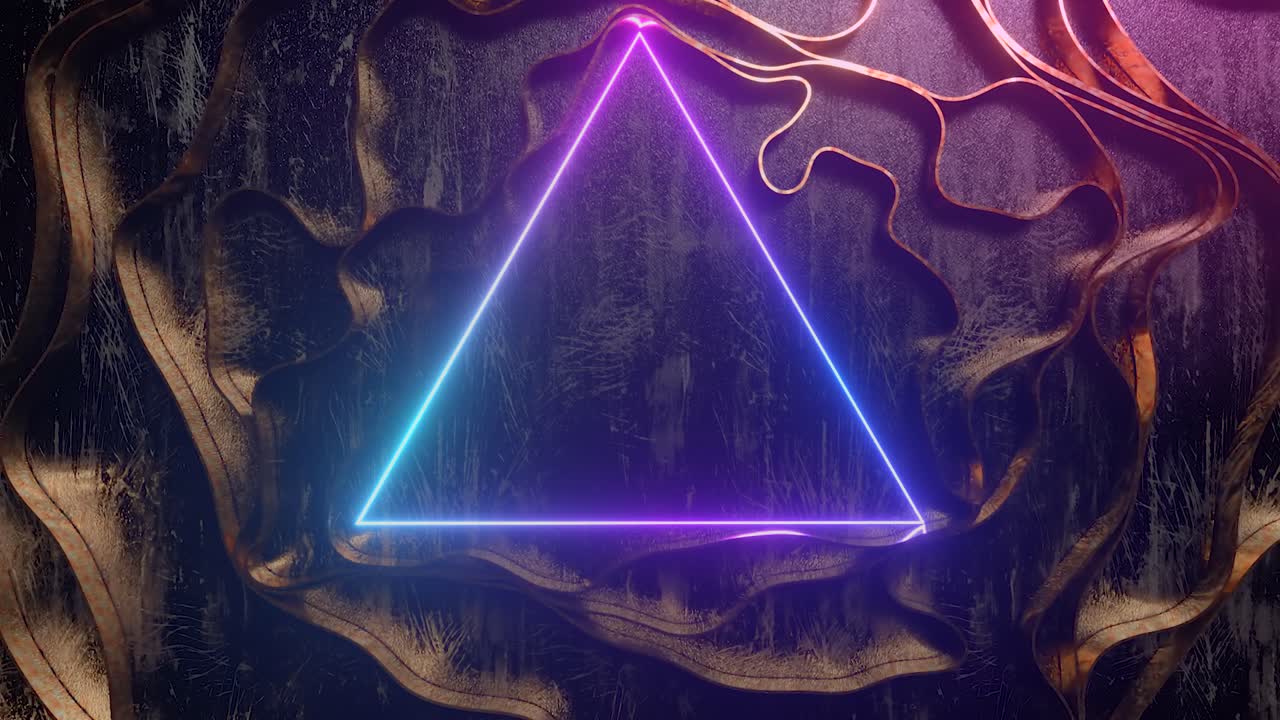 fondo abstracto de triángulo de neón