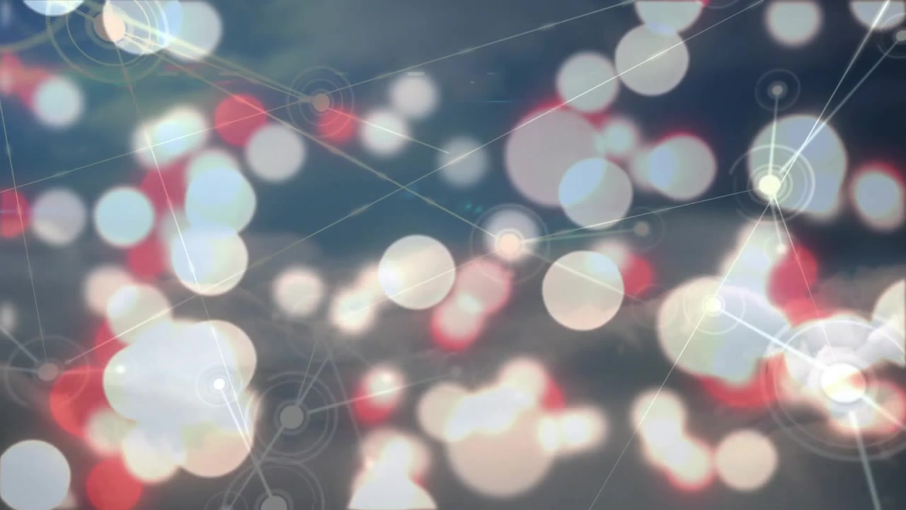 Abstract Digital Network Connections Over Blurred Bokeh Background