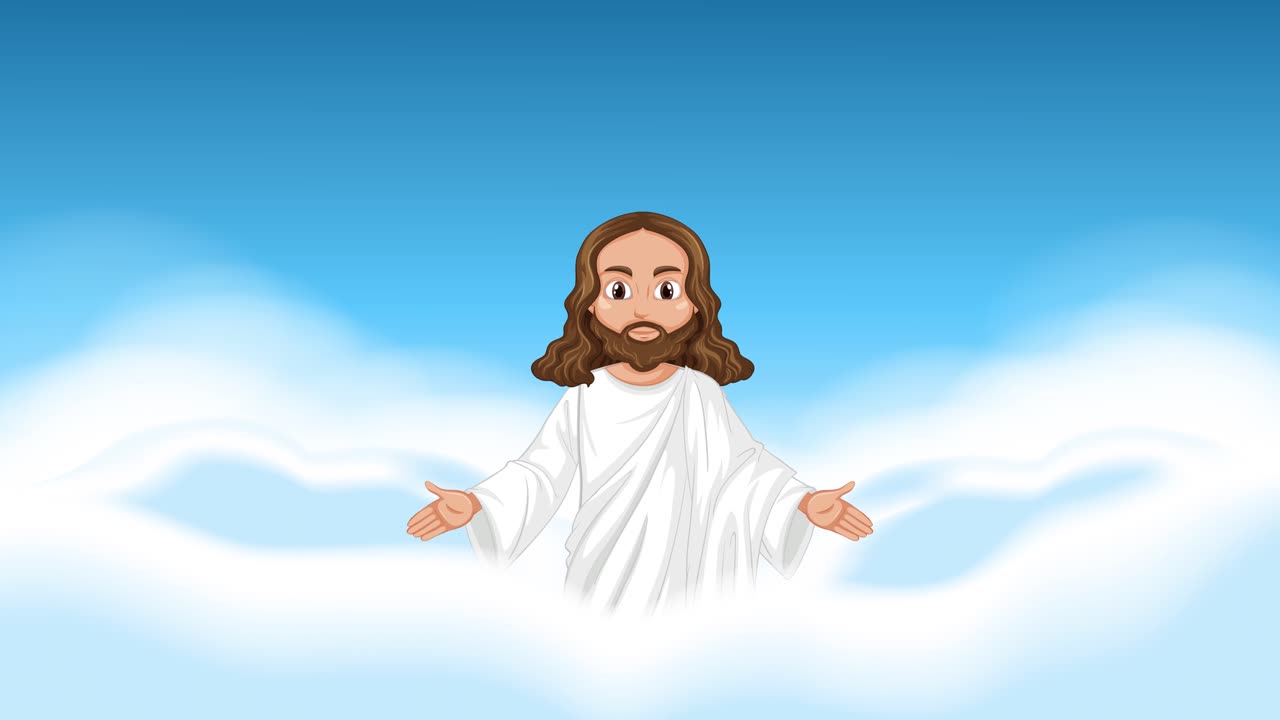 하늘을 고 올라오는 애니메이션 캐릭터