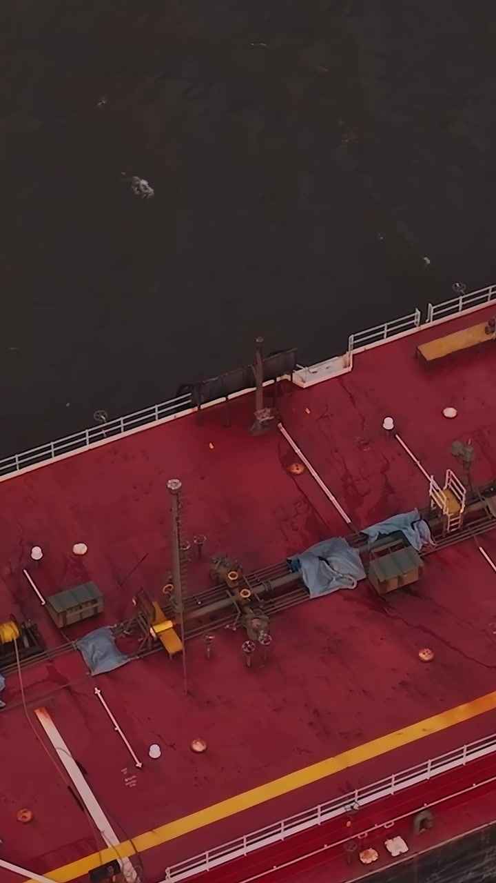 Industrial barge deck with vent pipes
