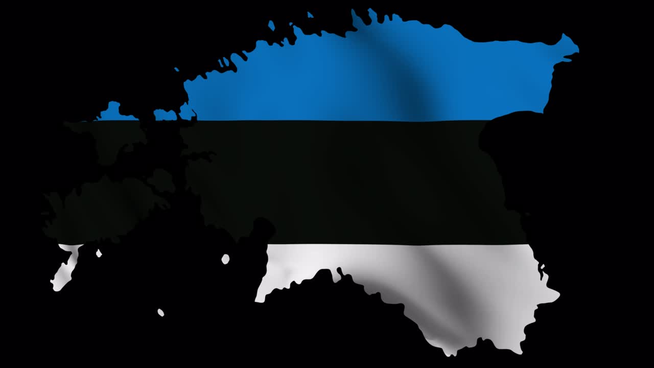 알파 채널과 원활한 루프를 가진 에스토니아 발을 흔드는 지도