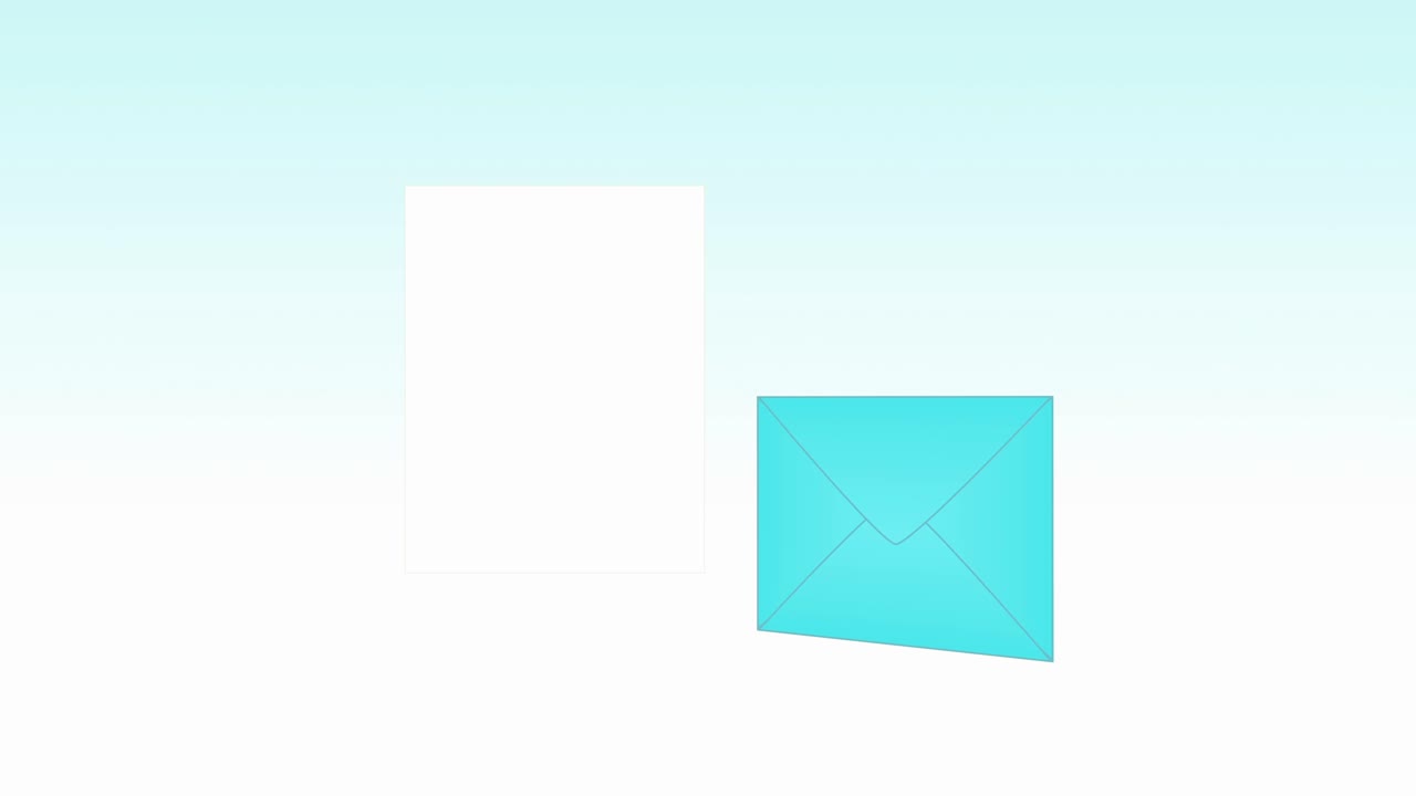 A clean, flat-style loop animation of a letter emerging from an envelope. This visual represents receiving new mail, messages, or information, including spam and junk mail. Perfect for communication