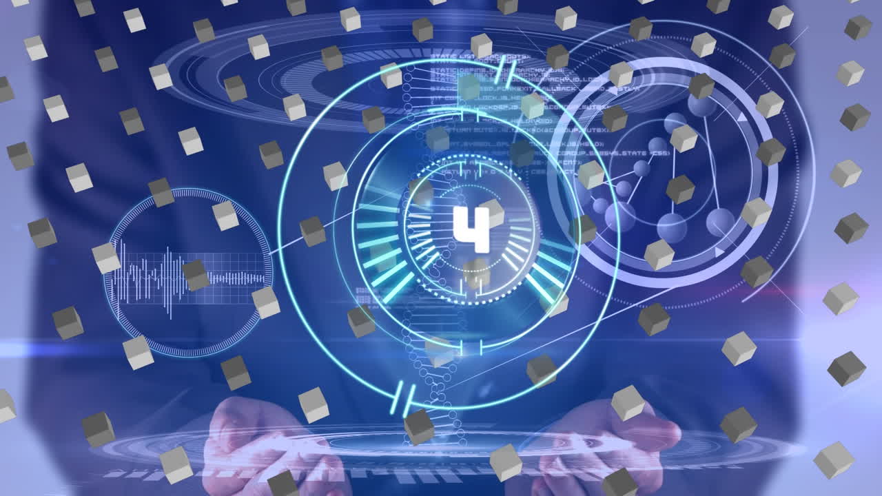 Animation of clock over science data processing