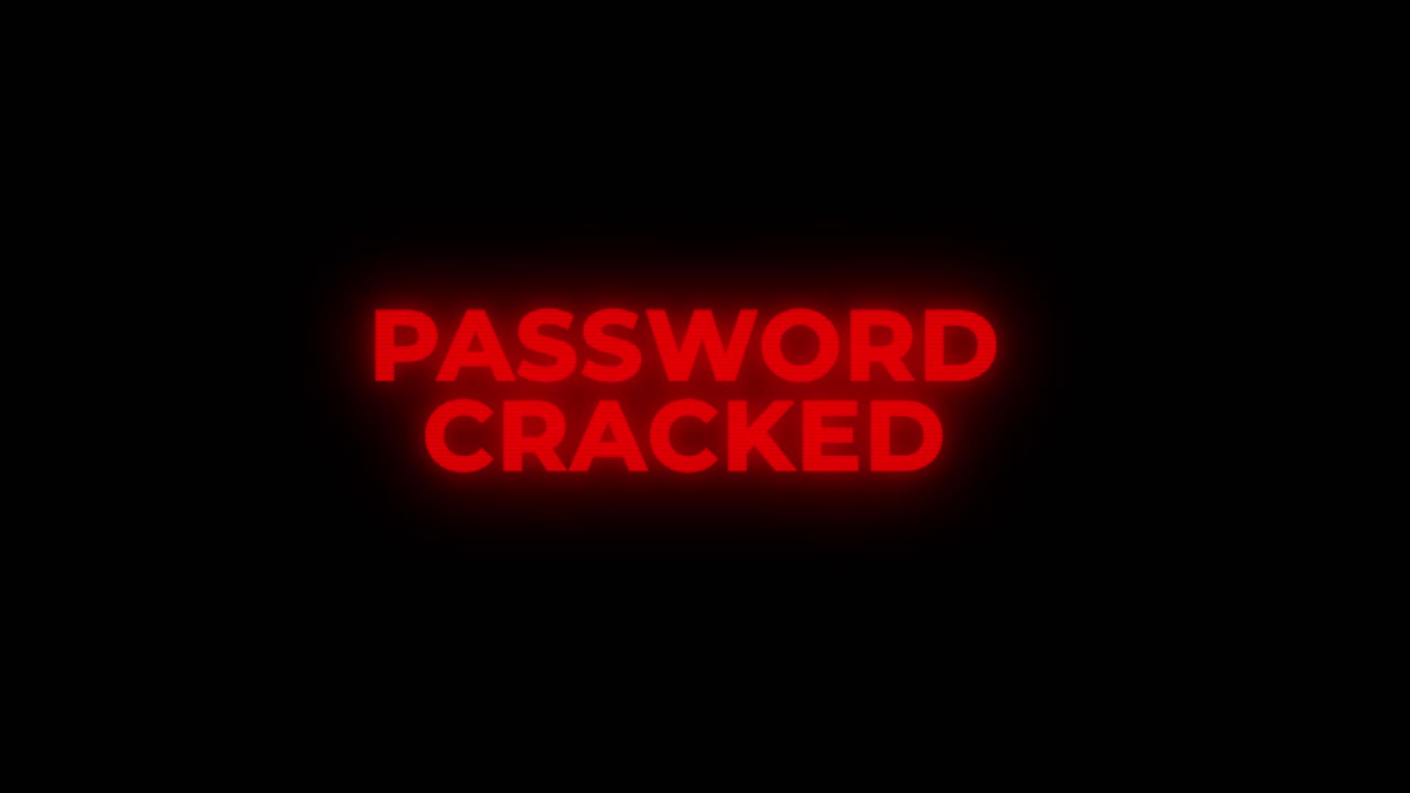 Password cracked red warning error alert computer virus alert hacking message glitch concept of
