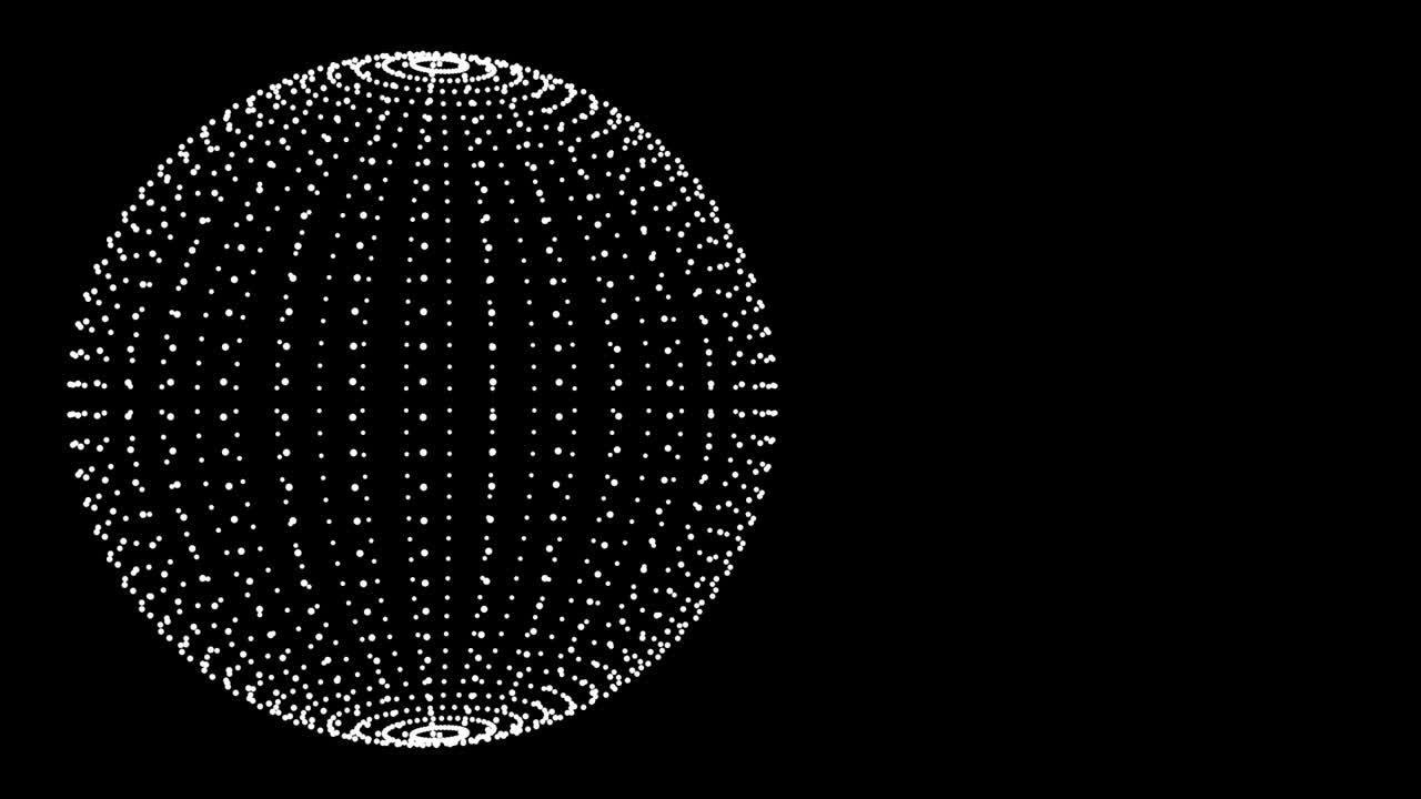 White color futuristic outline globe rotation. Abstract Plexus Sphere Animation