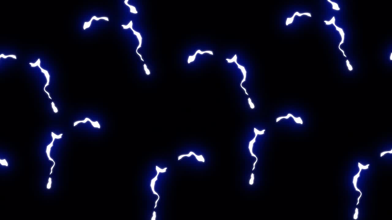 4k flash de fondo triángulo rayo eléctrico trueno animación cómica con efecto de neón azul brillante trueno