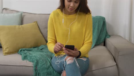 caucasian woman using her phone