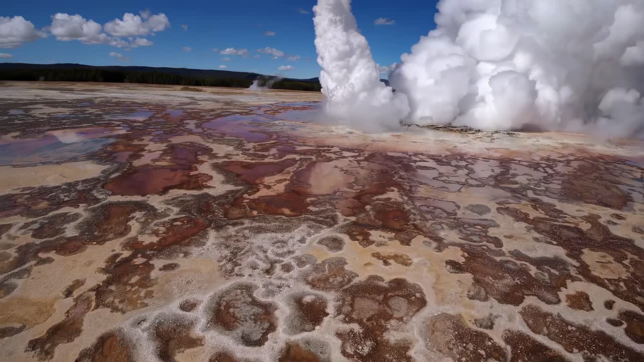 Geyser Dahsyat Memuntahkan Uap dari Mata Air Panas Termal