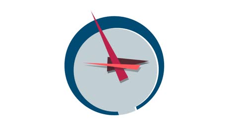 reloj geométrico abstracto. triángulos como una aguja de reloj. el paso del tiempo. elemento gráfico en bucle sobre fondo blanco