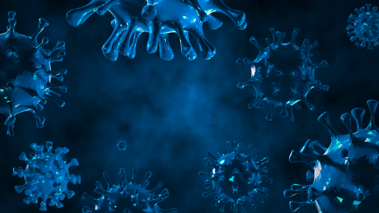 추상적인 코로나 바이러스 이동 바이러스 세포 - 모션 그래픽 (루프)