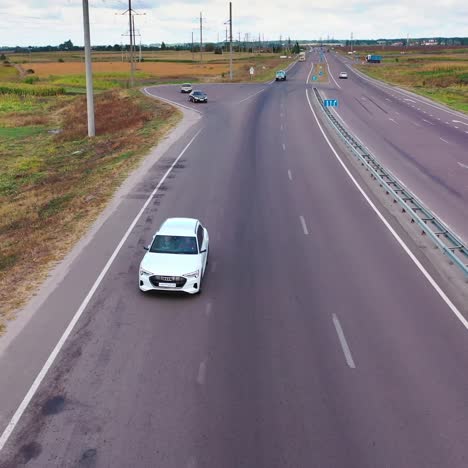 drone shot on highway