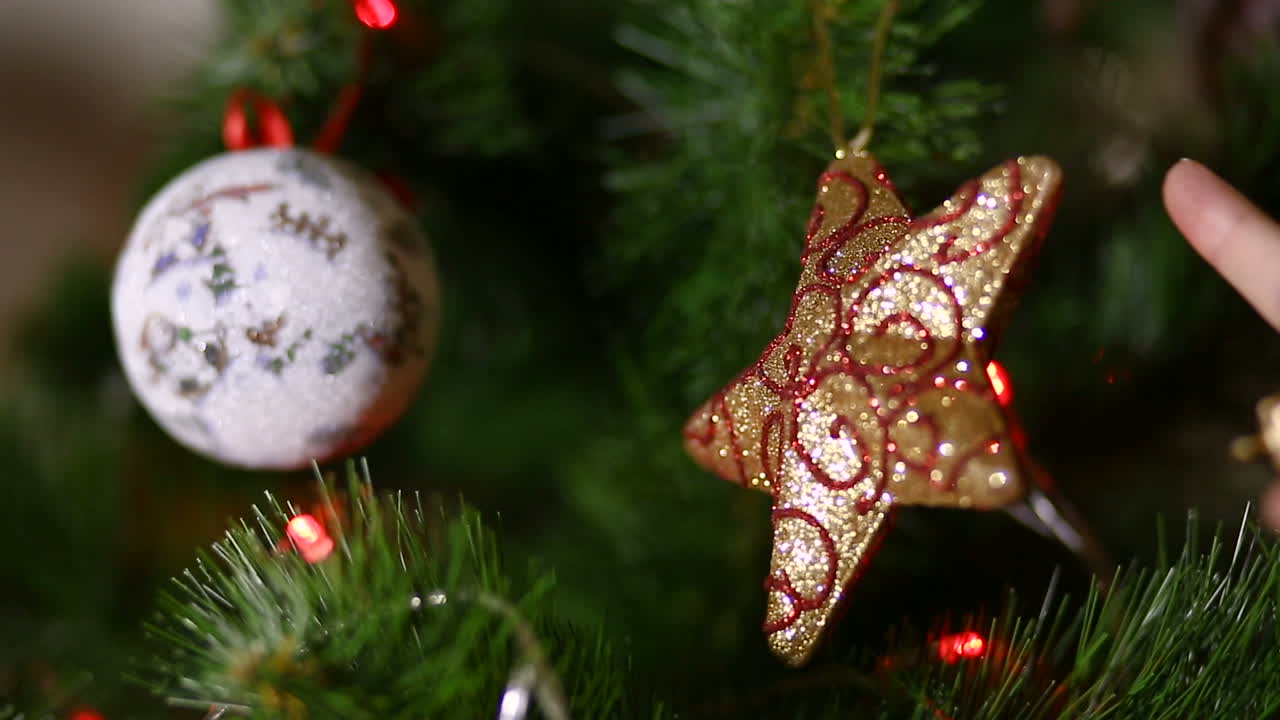 Christmas Tree Decorations. Christmas decorations against lights background