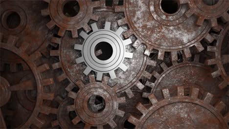 industrial video background with gears. 3d animation.