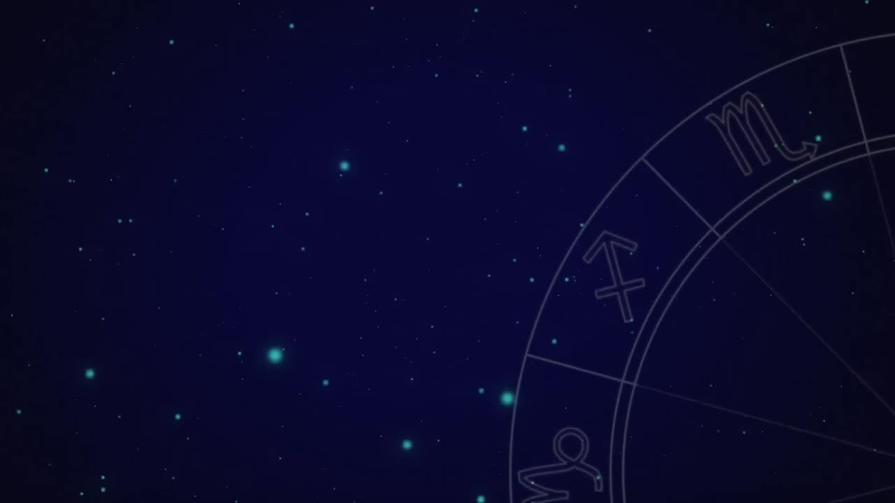 rueda del zodiaco en púrpura