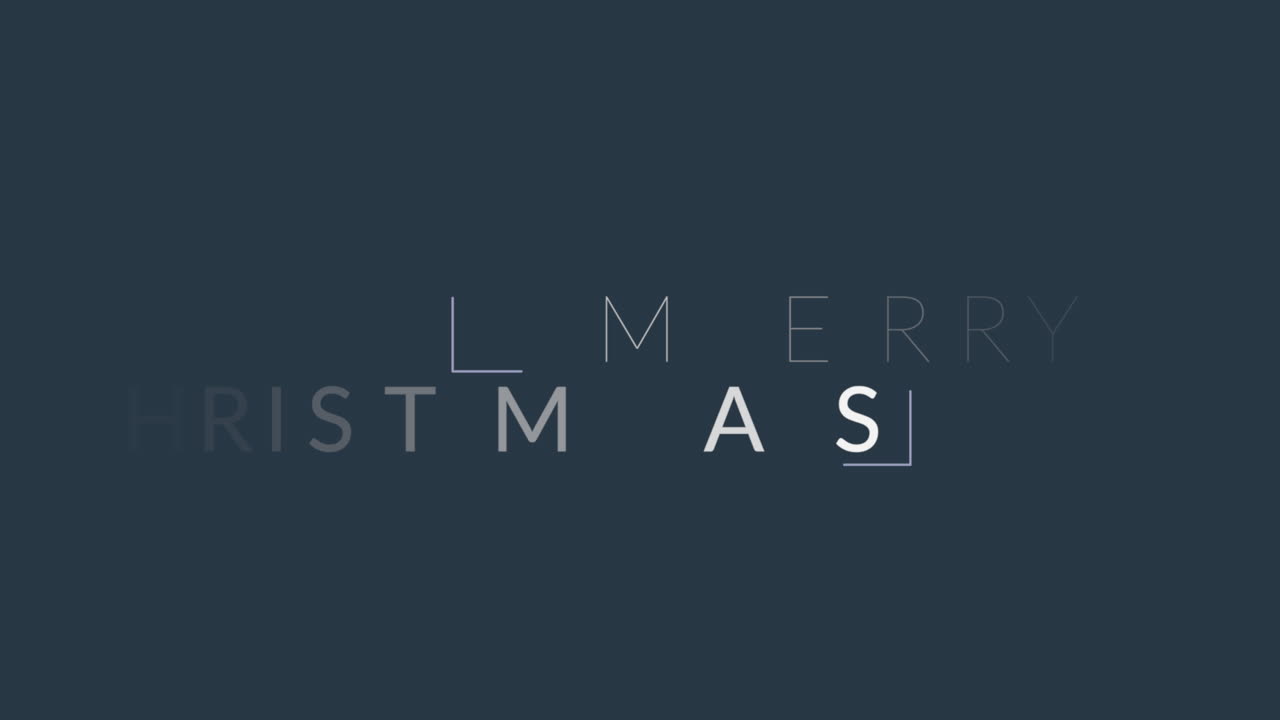 Modern Merry Christmas text on blue gradient