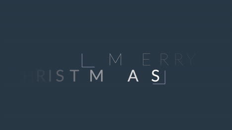 modern merry christmas text on blue gradient