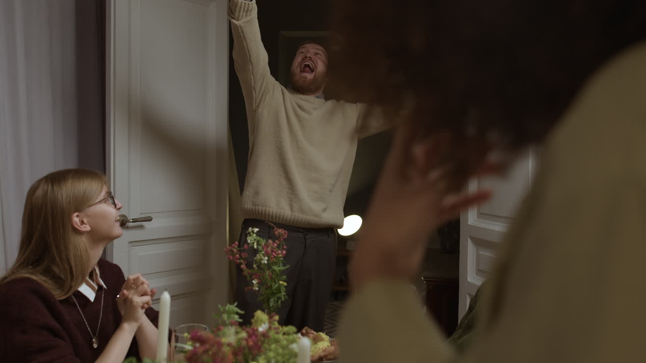 People gathering for dinner