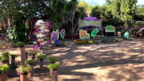 vibrant floral displays at a festive event