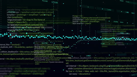 animation of data processing and diagrams over black background