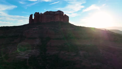 Beautiful-Red-Rock-Landscape-At-Sedona,-Arizona,-USA---Aerial-Drone-Shot