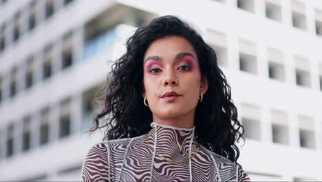 stylish woman in urban setting