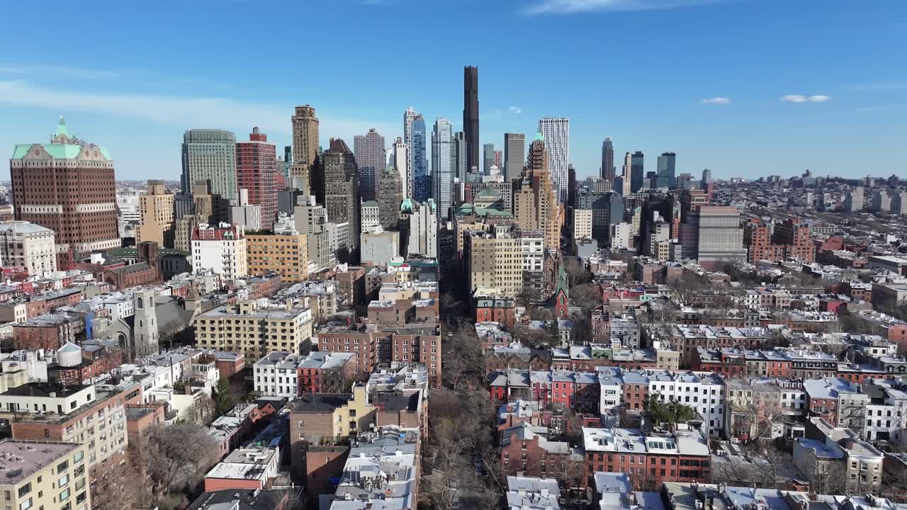 Brooklyn Skyline At Brooklyn In New York United States. Downtown District Scenery. Highrise Buildings. Brooklyn Skyline At New York United States. Stunning Cityscape