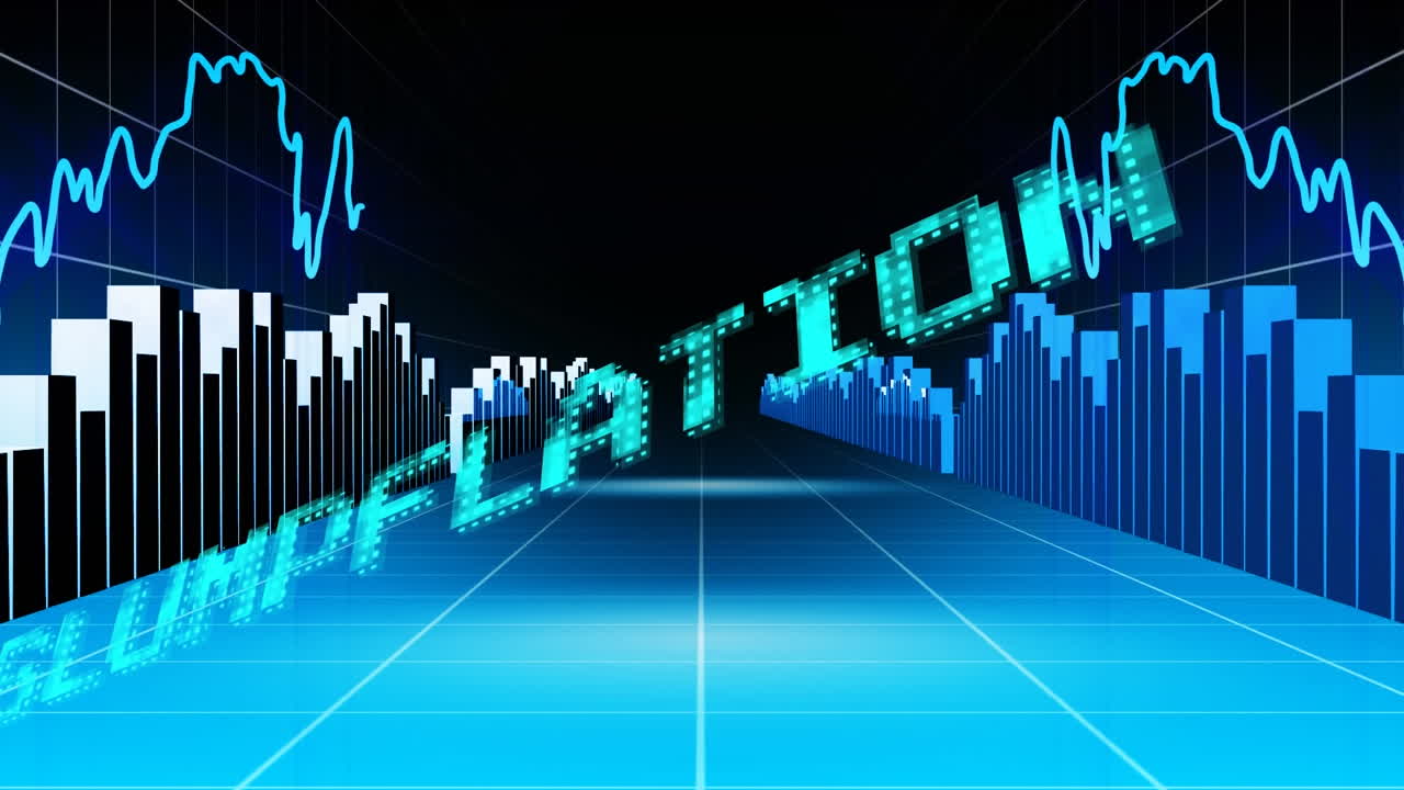 데이터 처리에 대한 슬럼플레이션 텍스트의 애니메이션