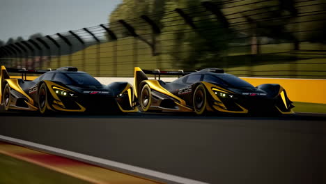race cars on the track