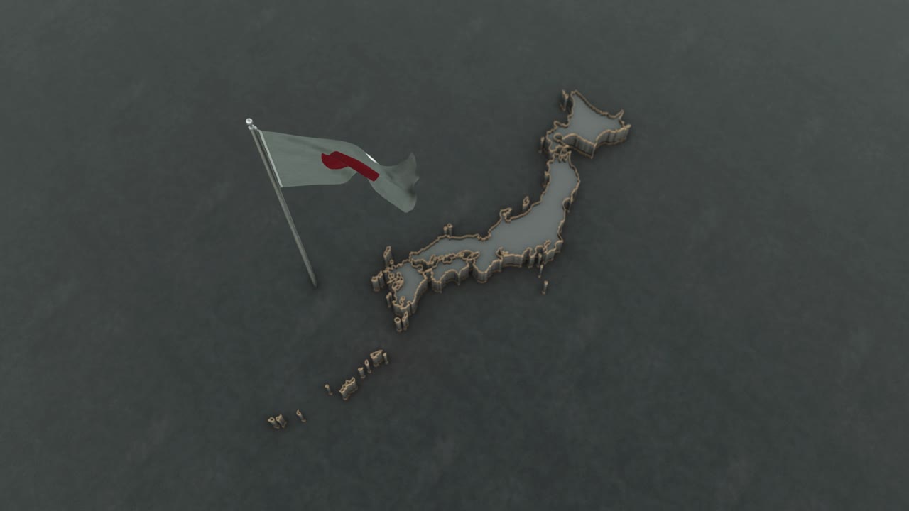 mapa de japón y fondo de la bandera 4k