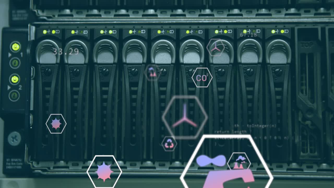 디지털 아이콘의 애니메이션과 서버를 통한 데이터 처리