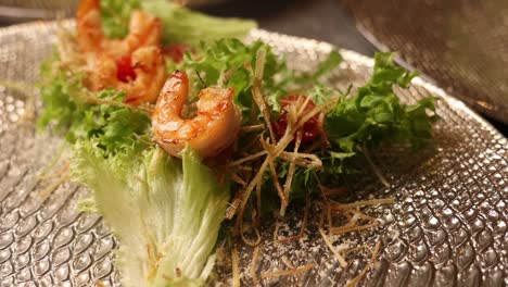 chef preparing shrimp salad