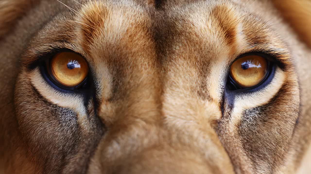 Intense Close-Up of a Lion's Striking Eyes Capturing the Wild Essence and Majesty of This Magnificent Creature in All Its Glory, Evoking a Sense of Awe and Respect for Nature's Wonders