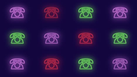 Pulsing-retro-telephone-pattern-with-neon-light-in-casino-style