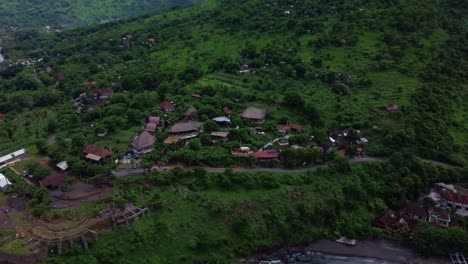 drone spinning around amed sunset point, aerial circle shot
