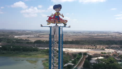view of sky tower in an amusement park