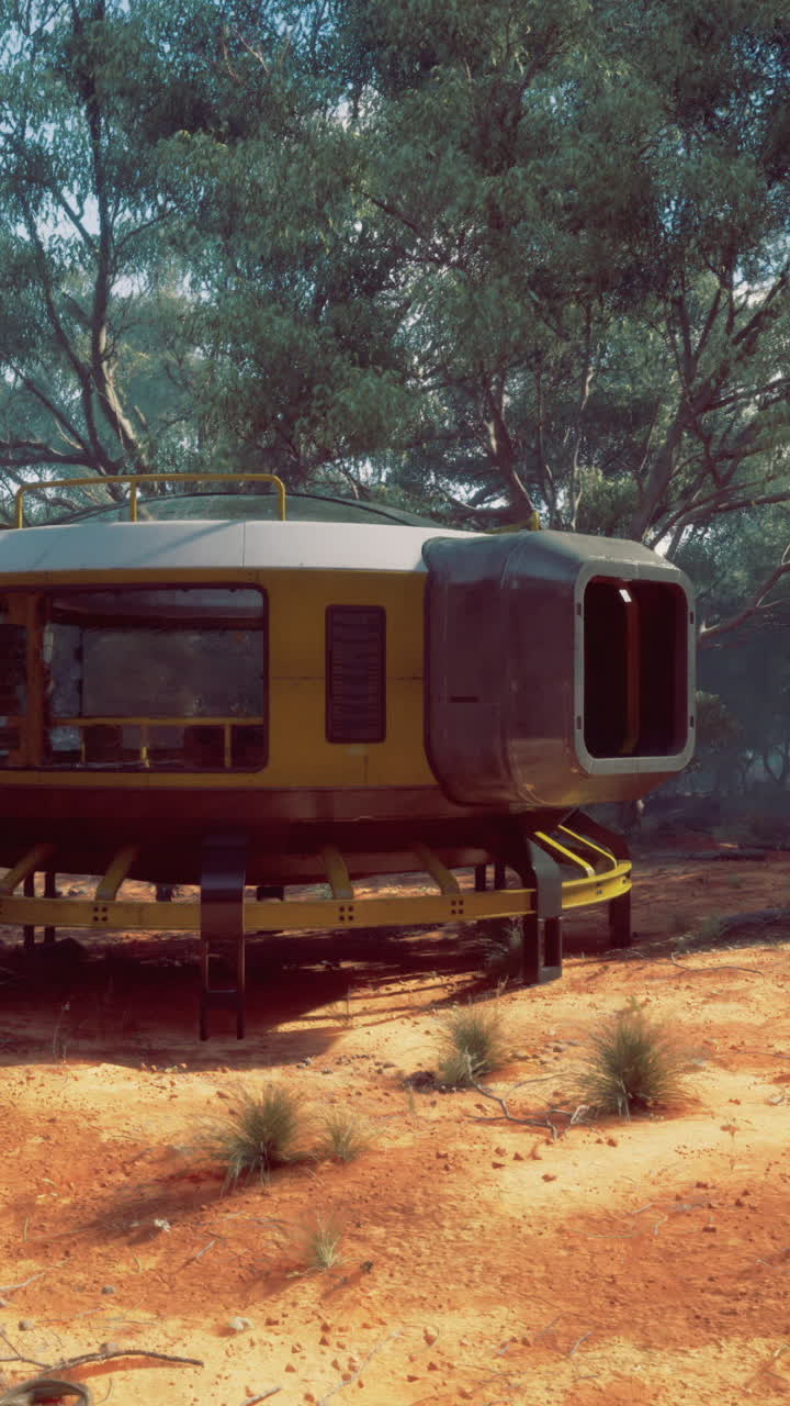 Modern habitat design situated in a remote lush forest environment