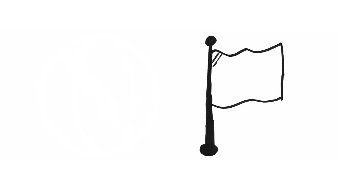 ⁇ 색 배경에 빨간색  ⁇ 발 아이콘의 디지털 애니메이션